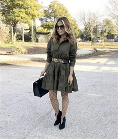 שמלת קומות ירוק זית