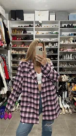 בלייזר משבצות סגול