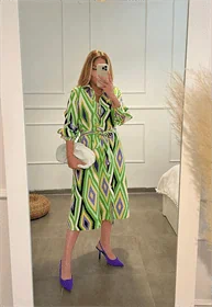 שמלת הדפס צבעוני