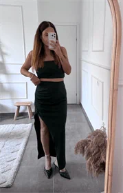 חליפת סטרפלס ירוק בקבוק