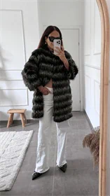 מעיל דמוי פרווה ארוך