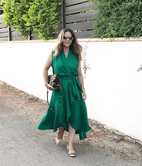 שמלת מעטפה ירוקה