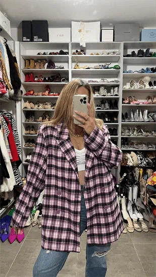 בלייזר משבצות סגול