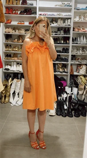 שמלת ספגטי כתומה