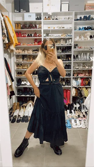 שמלת מקסי שחורה